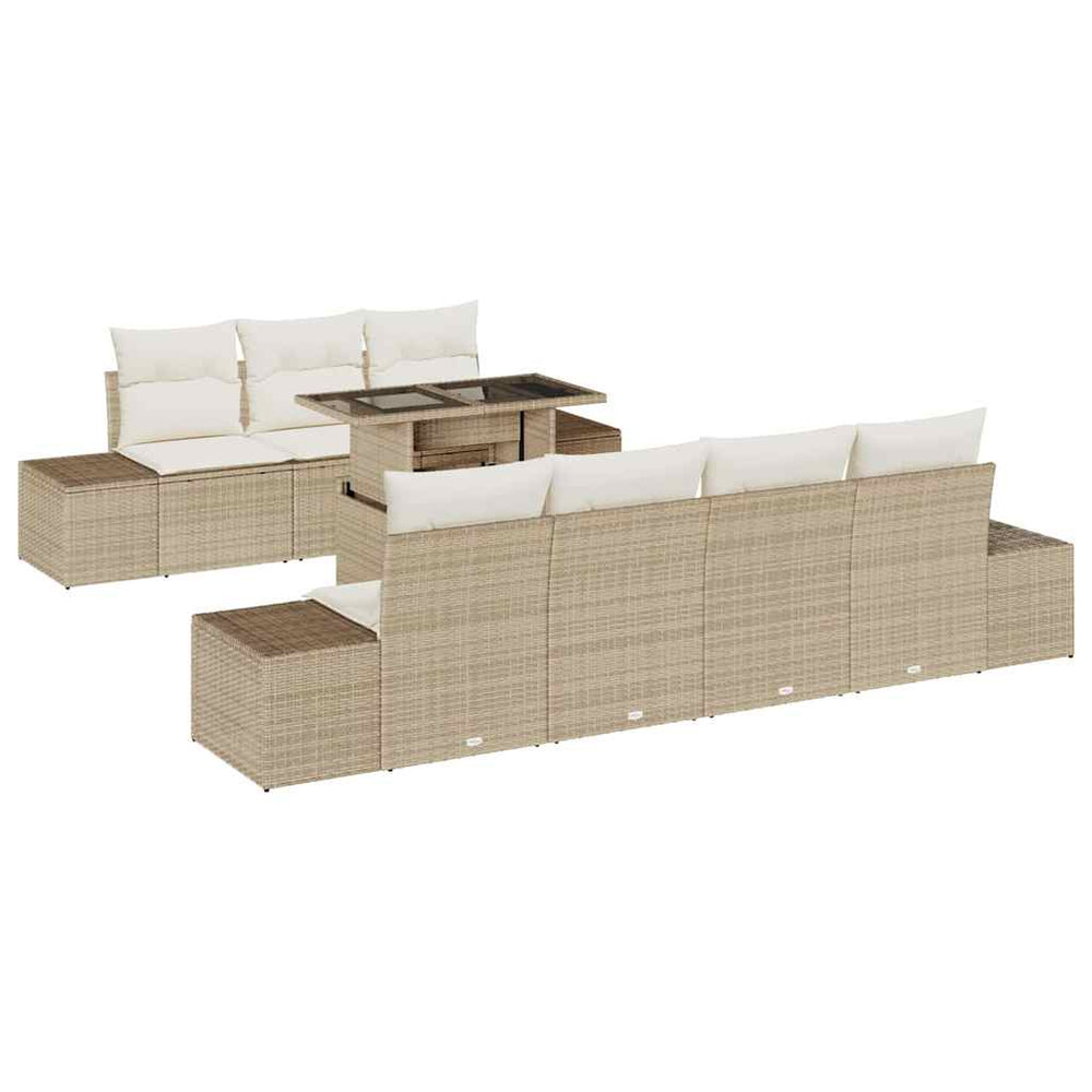 Gartensofa Set Beige & Creme mit Kissen