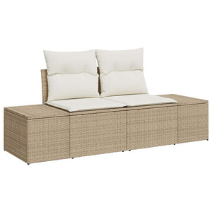 Gartensofa Set Beige & Creme mit Kissen
