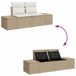 Gartensofa Set Beige & Creme mit Kissen