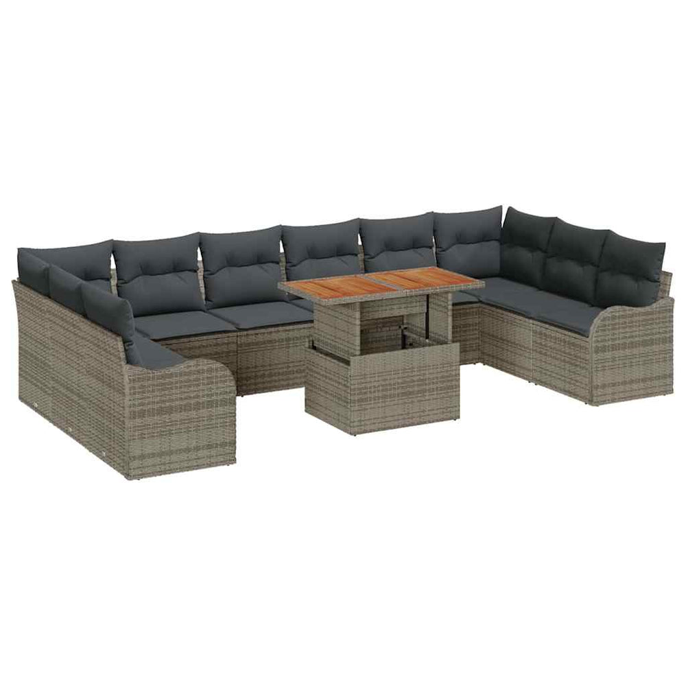 Garten Sofa Set mit Stauraum, 11-teilig, Grau