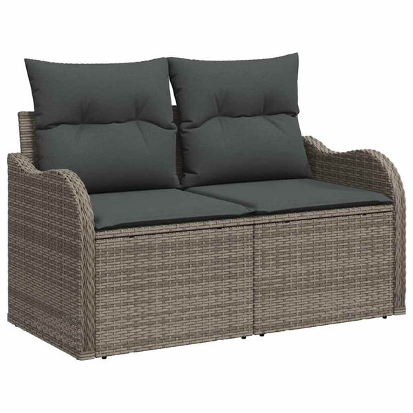 Garten Sofa Set mit Stauraum, 11-teilig, Grau