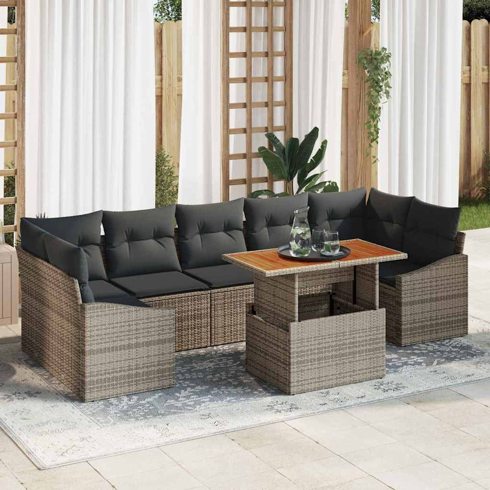 Garten Sofa Set Grau mit Stauraum