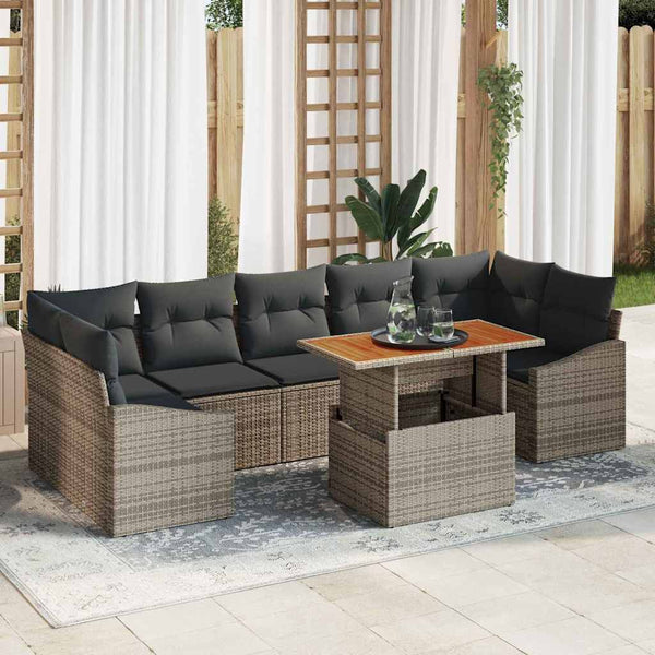 Garten Sofa Set Grau mit Stauraum