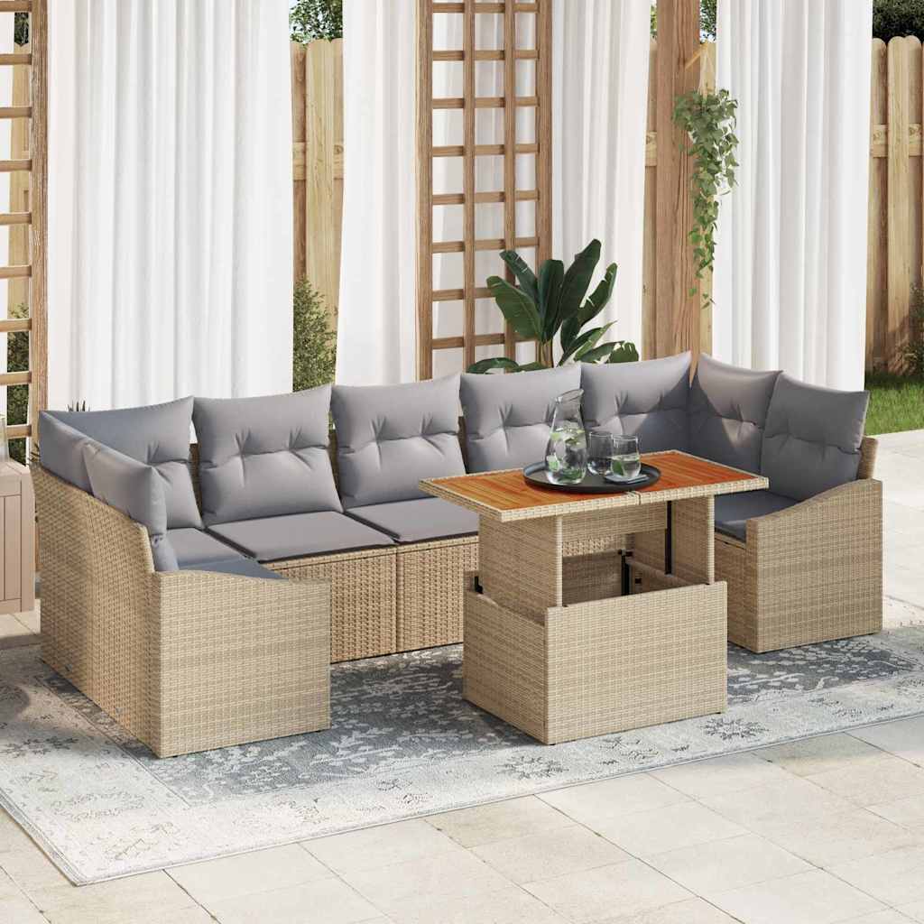 Garten Sofa Set mit Stauraum, 8-teilig