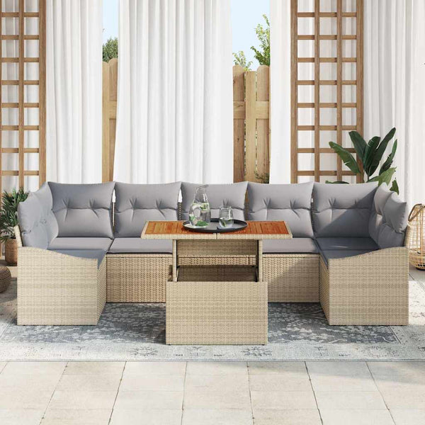 Garten Sofa Set mit Stauraum, 8-teilig