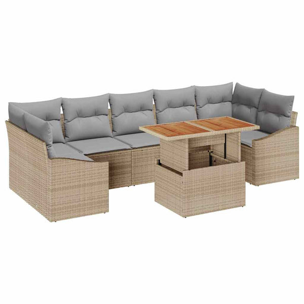 Garten Sofa Set mit Stauraum, 8-teilig