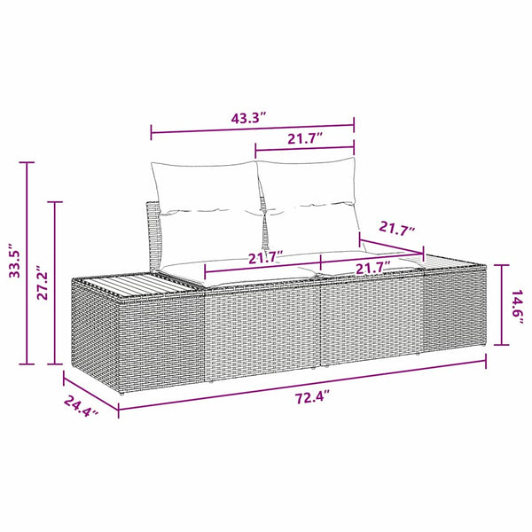 vidaXL Garden Sofa Set with Storage 5 pcs Beige Poly Rattan