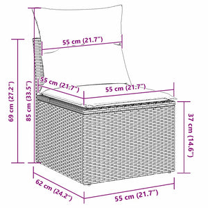 vidaXL Garden Sofa Set with Cushions 4 pcs Beige and Light Grey Poly Rattan