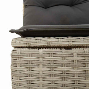 vidaXL Garden Sofa Set with Cushions 4 pcs Light Grey Poly Rattan