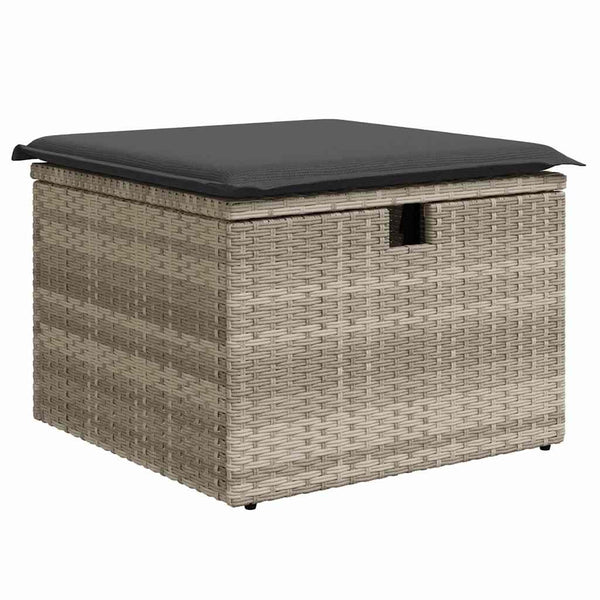 vidaXL Garden Sofa Set with Cushions 4 pcs Light Grey Poly Rattan