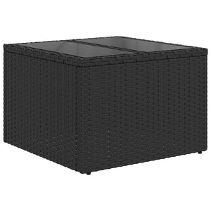 Schwarzes Poly-Rattan Sofa Set mit Kissen & Stauraum