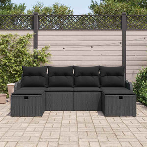Poly Rattan Sofa Set mit Kissen & Stauraum