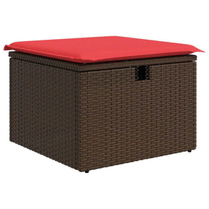 vidaXL Sofa Set with Cushions with Storage 9 pcs Brown Poly Rattan