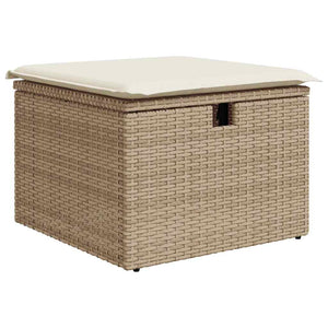 vidaXL Sofa Set with Cushions with Storage 5 pcs Beige Poly Rattan