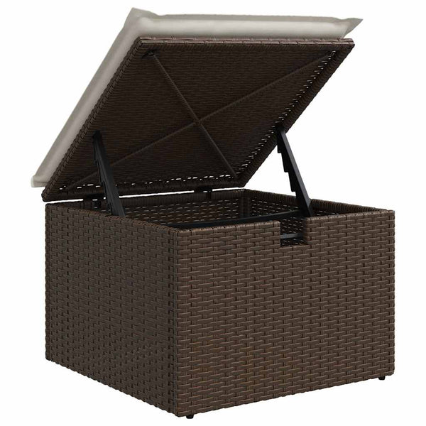 vidaXL Sofa Set with Cushions with Storage 6 pcs Brown Poly Rattan