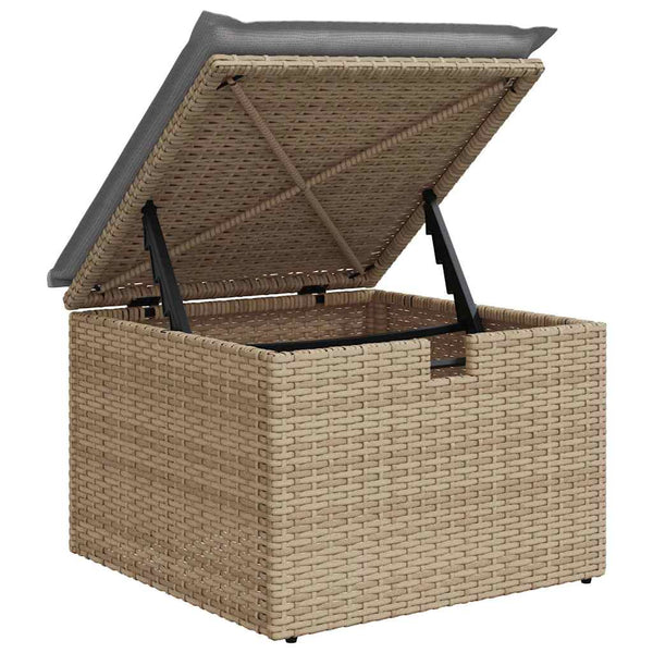 vidaXL Garden Sofa Set with Cushions 9 pcs Beige Poly Rattan