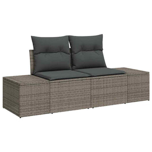 vidaXL Garden Sofa Set with Cushions 4 pcs Grey Poly Rattan