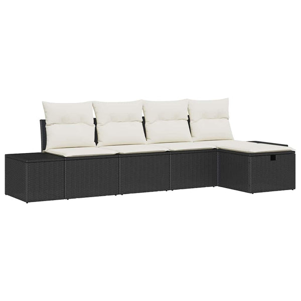 vidaXL Garden Sofa Set with Cushions 5 pcs Poly Rattan