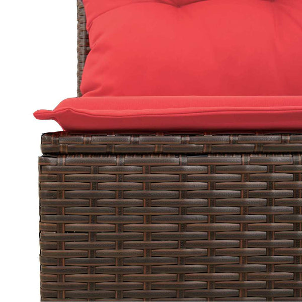 vidaXL Garden Sofa Set with Cushions with Storage 9 pcs Poly Rattan