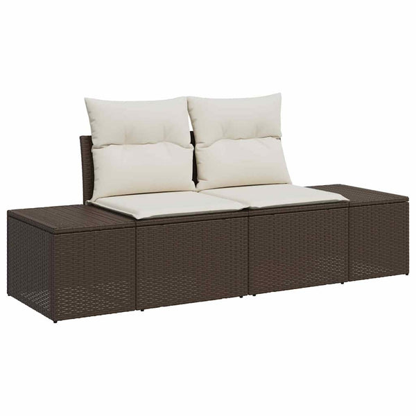 vidaXL 11-Piece Garden Sofa Set Brown Poly Rattan