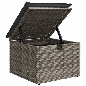 Garten Sofa Set Grau Poly Rattan 5-teilig