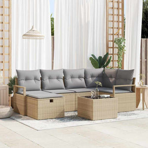 Gartensofa Set Poly Rattan mit Kissen