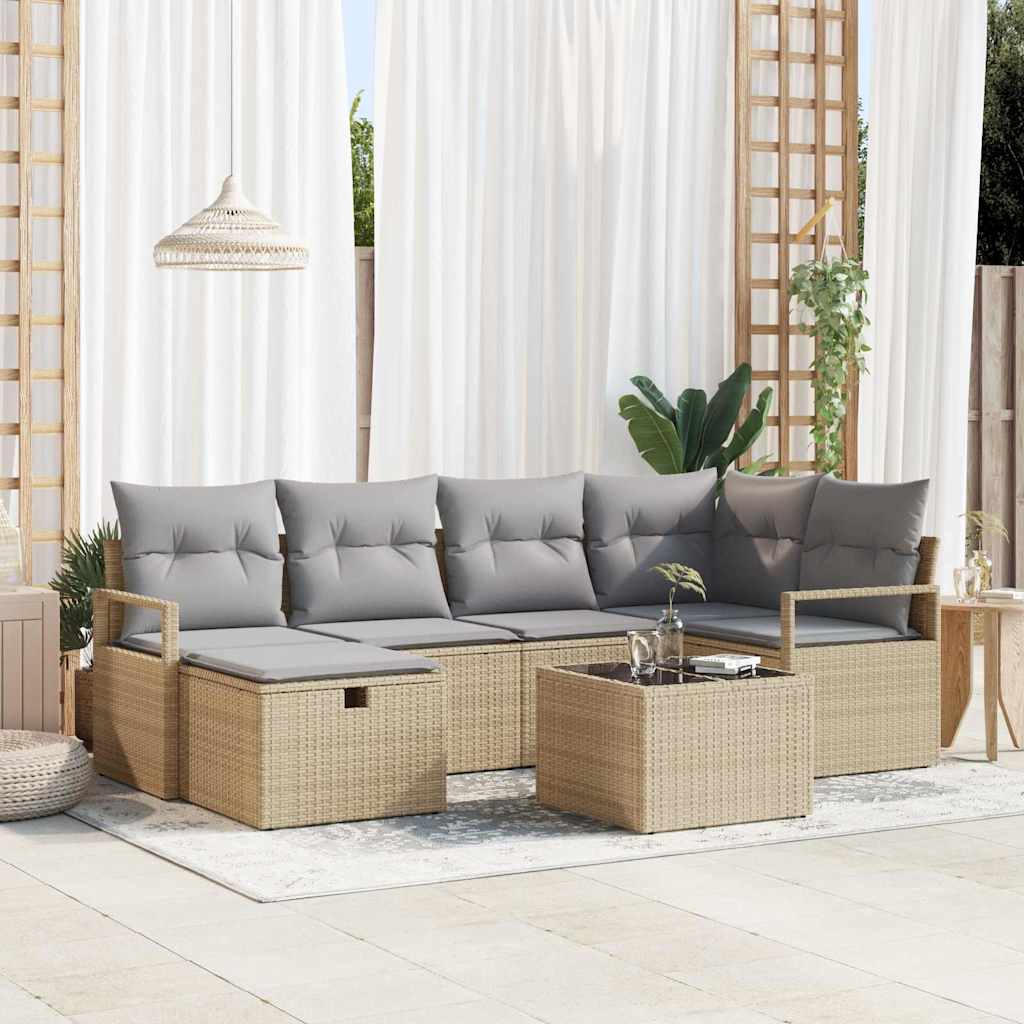 Gartensofa Set Poly Rattan mit Kissen