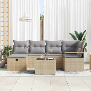 Gartensofa Set Poly Rattan mit Kissen