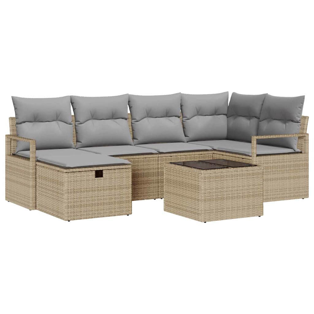 Gartensofa Set Poly Rattan mit Kissen
