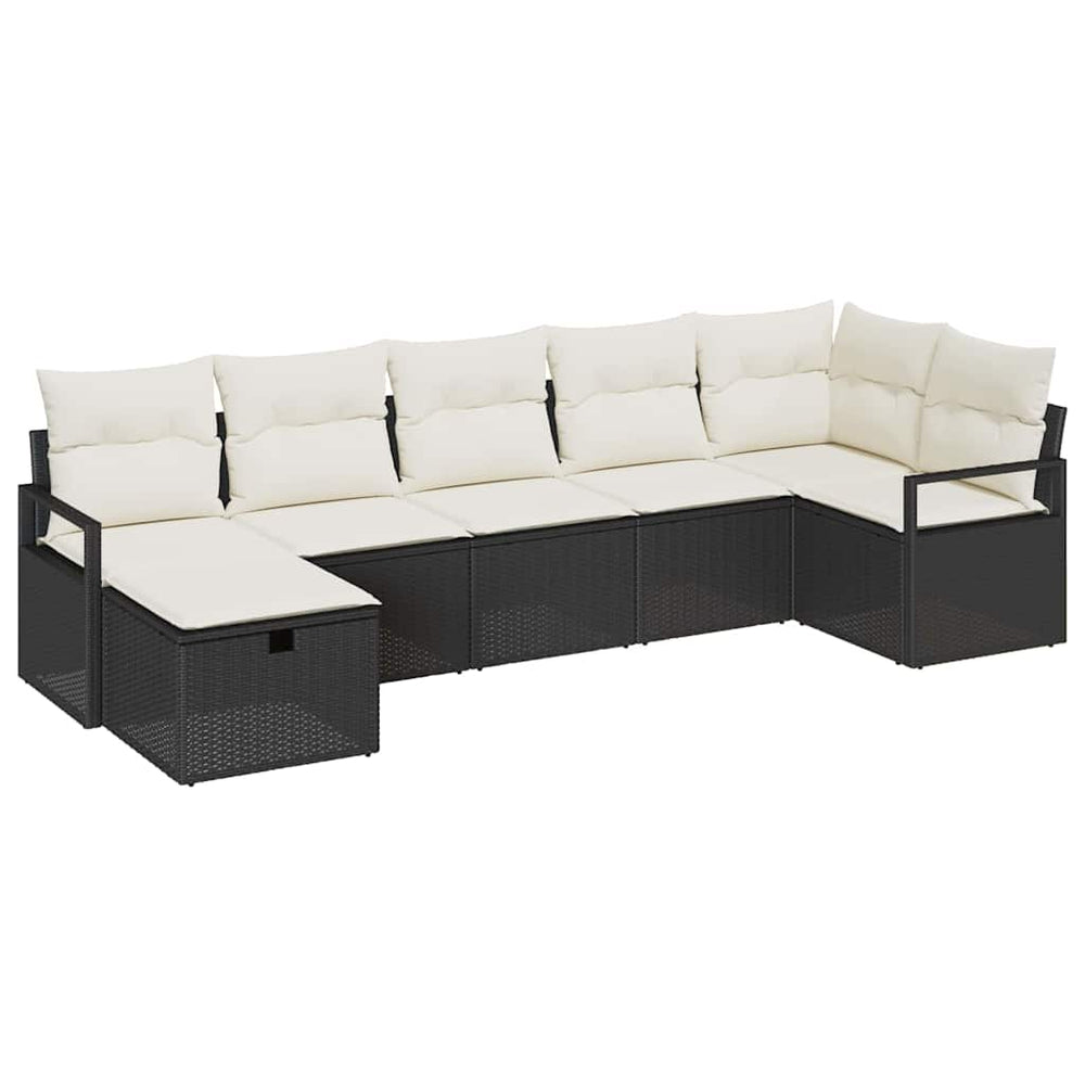 Poly Rattan Sofa Set mit Kissen, 7-teilig