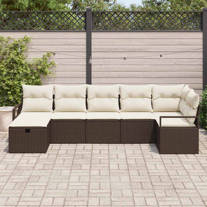Poly Rattan Sofa Set mit Kissen, 4-teilig