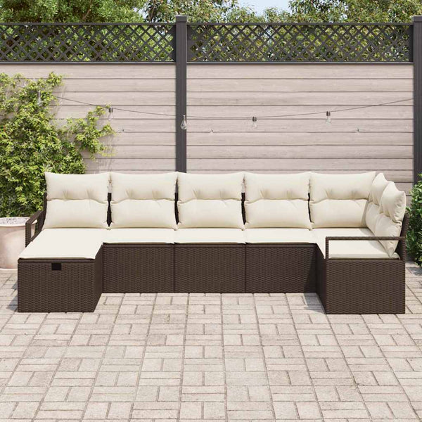 Poly Rattan Sofa Set mit Kissen, 4-teilig