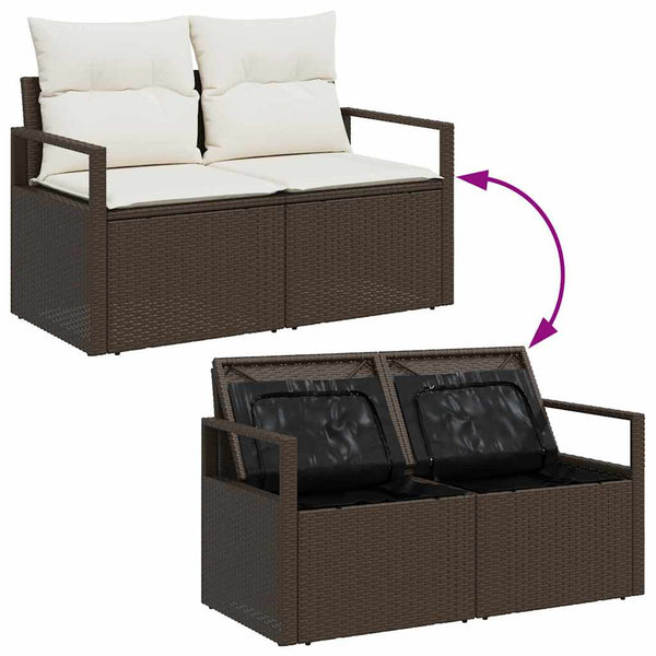 Poly Rattan Sofa Set mit Kissen, 4-teilig