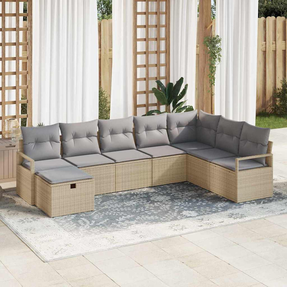Poly Rattan Sofa Set mit Kissen