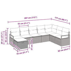 Poly Rattan Sofa Set mit Kissen