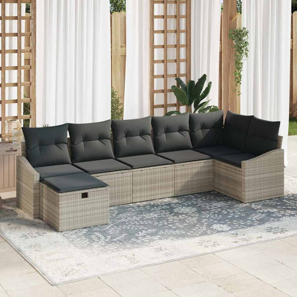 Poly Rattan Sofa Set mit Kissen