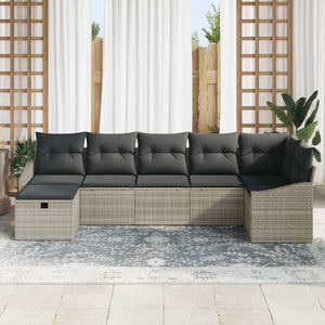 Poly Rattan Sofa Set mit Kissen
