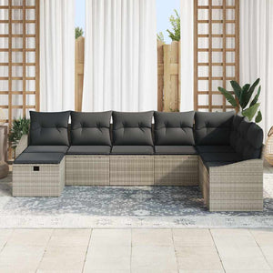 Poly Rattan Sofa Set 9-teilig mit Kissen