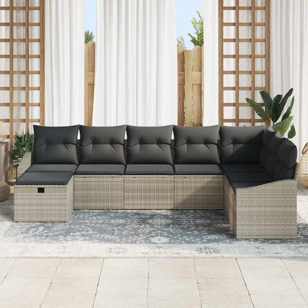Poly Rattan Sofa Set 9-teilig mit Kissen