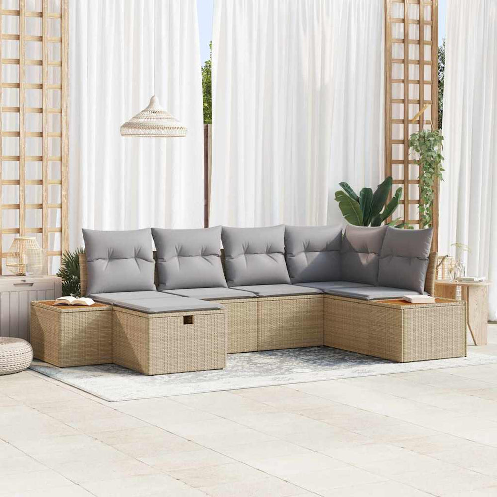 Beige Gartensofa Set mit Kissen