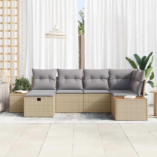 Beige Gartensofa Set mit Kissen