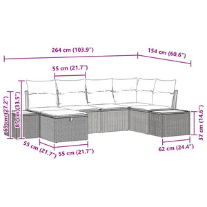 Beige Gartensofa Set mit Kissen