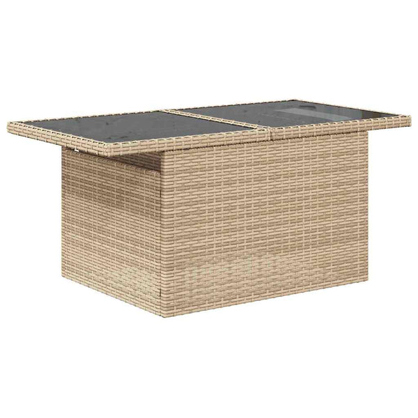 9-teiliges Garten-Sofa-Set Beige Poly-Rattan