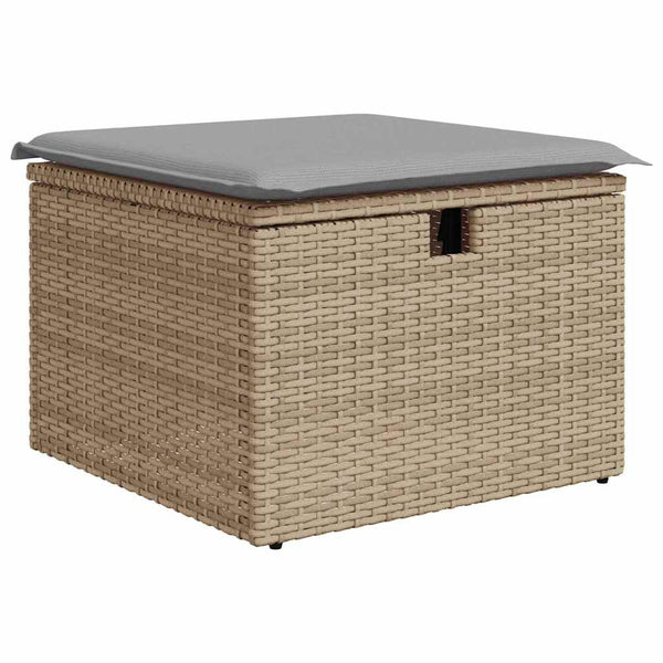 9-teiliges Garten-Sofa-Set Beige Poly-Rattan