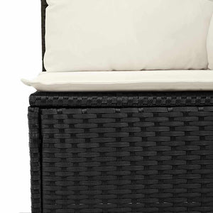 Garten Sofa Set Schwarz Poly Rattan 6-teilig