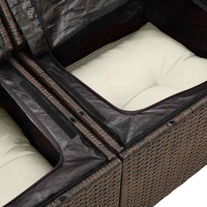 Garten Sofa Set Braun Poly Rattan 6-teilig