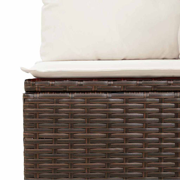 Garten Sofa Set Braun Poly Rattan 6-teilig