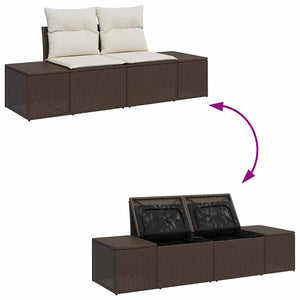 Garten Sofa Set Braun Poly Rattan 6-teilig