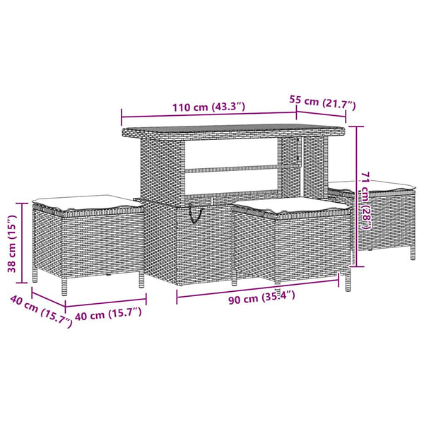vidaXL Garden Sofa Set 13 pcs Grey Poly Rattan