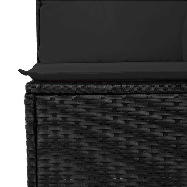 vidaXL Garden Sofa Set 10 pcs Black Poly Rattan